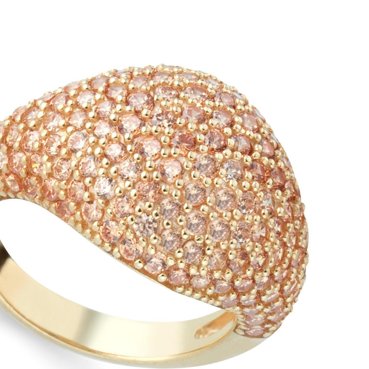 Anello chevalier zirconi champagne