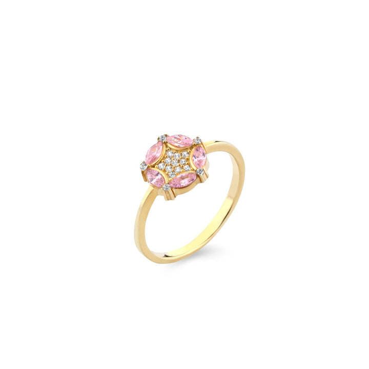 Anello Laura P. oro giallo pietre rosa