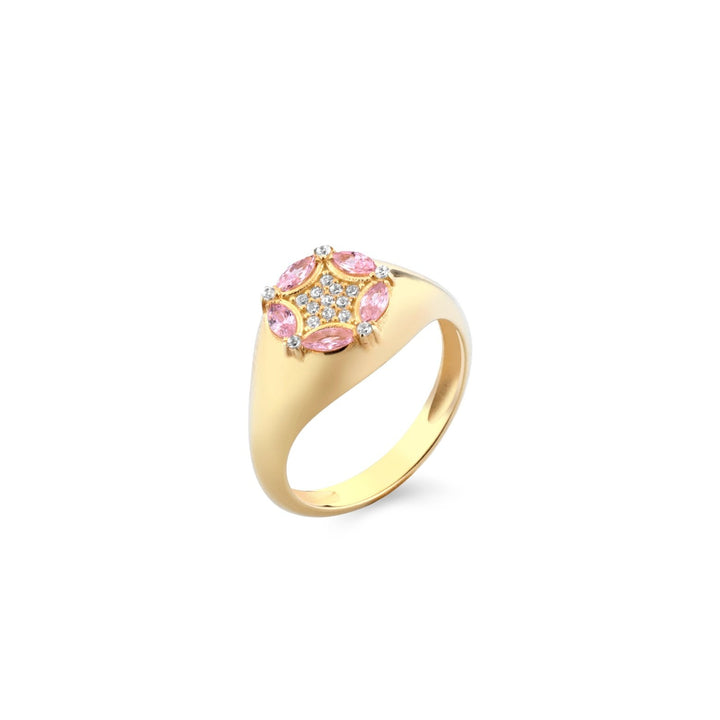 Anello Laura P. oro giallo pietre rosa