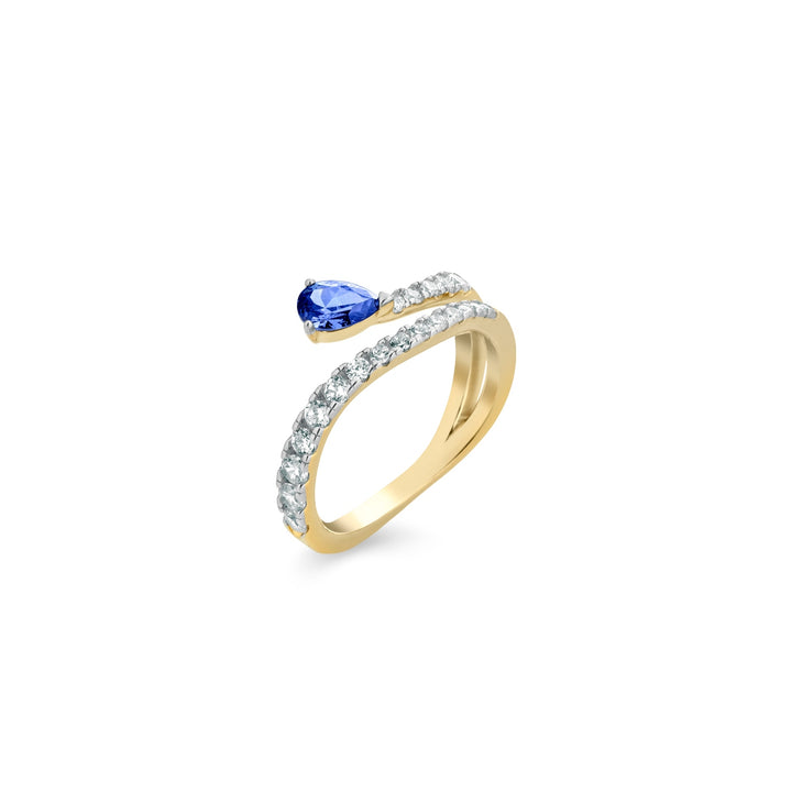 Anello goccia tanzanite