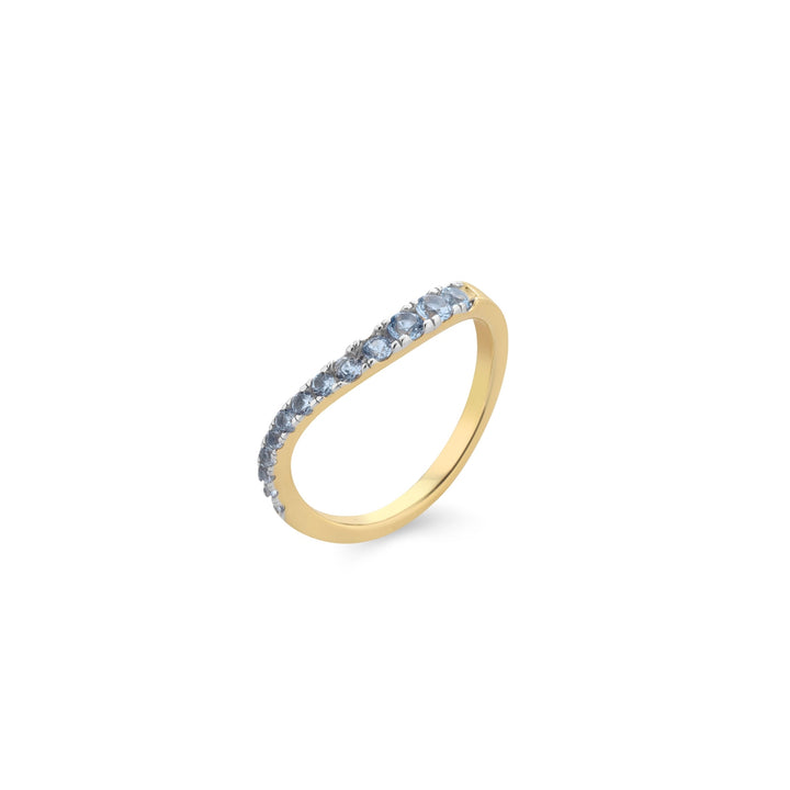 Anello onda zirconi sky blu