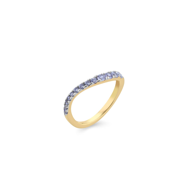 Anello onda zirconi lavanda