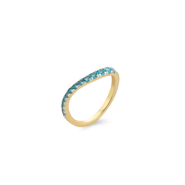 Anello onda zirconi paraiba