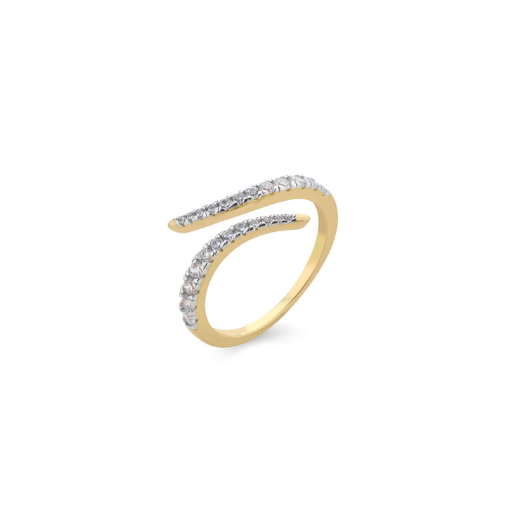 Anello contrariè zirconi bianchi
