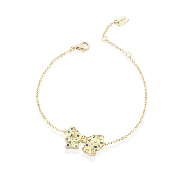 Bracciale fiocco zirconi azzurri