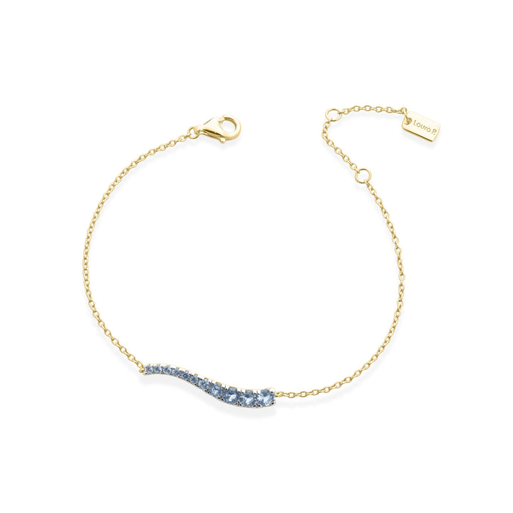 Bracciale onda zirconi sky blu