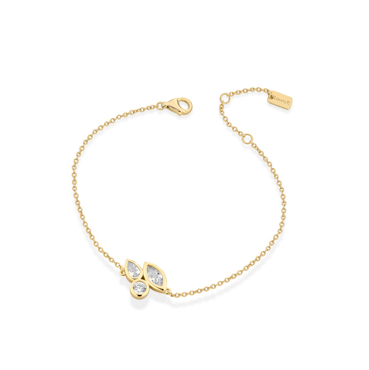 Bracciale argento dorato zirconi bianchi