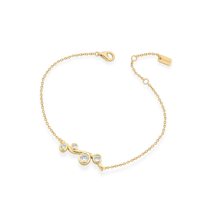 Bracciale argento dorato zirconi bianchi