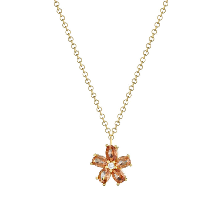 Collana fiore zirconi champagne