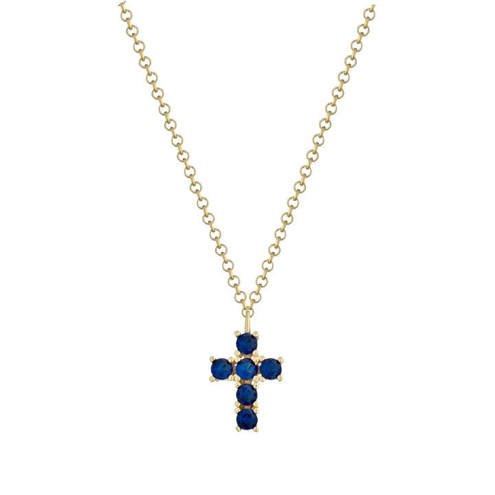 Collana croce blu