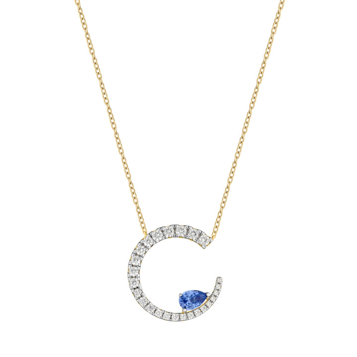 Collana luna goccia tanzanite