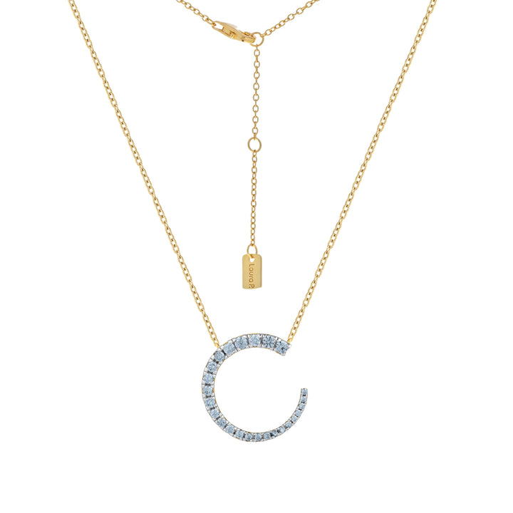 Collana luna zirconi sky blu