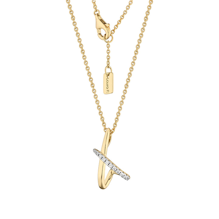 Collana incrocio zirconi bianchi