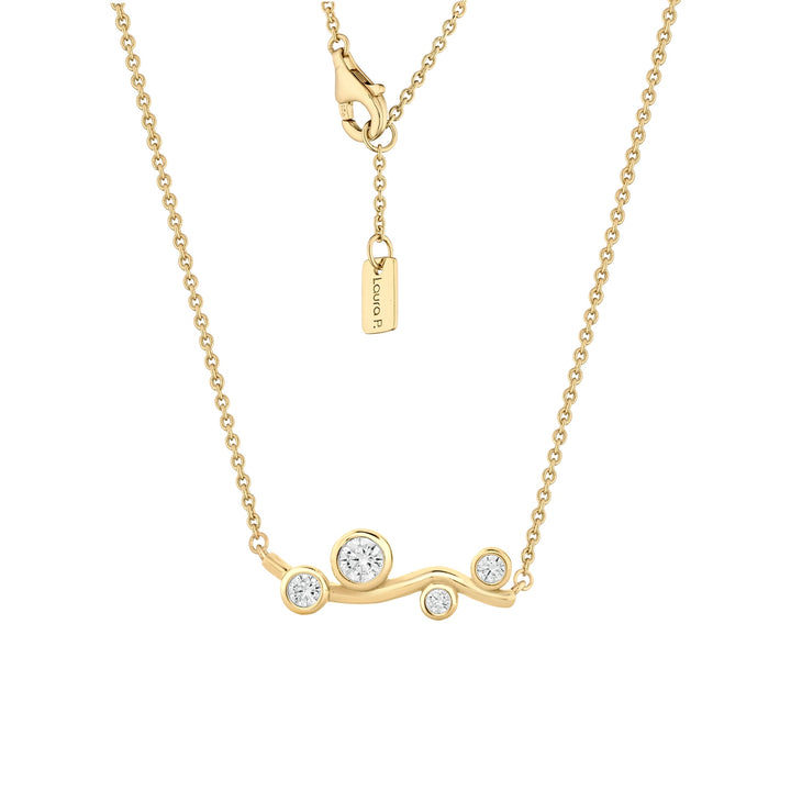 Collana argento dorato zirconi bianchi