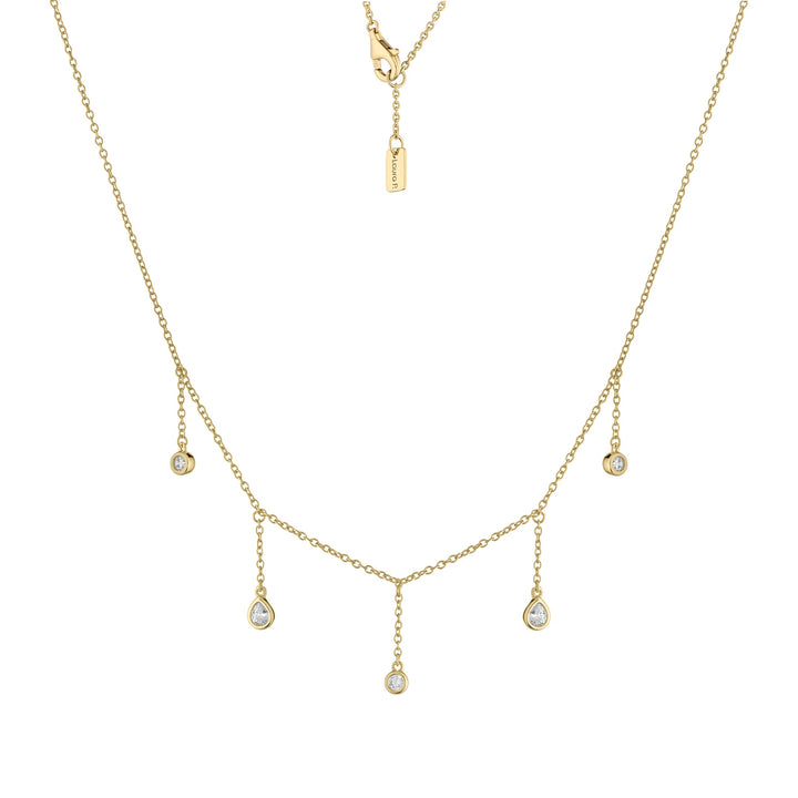 Collana argento dorato zirconi bianchi