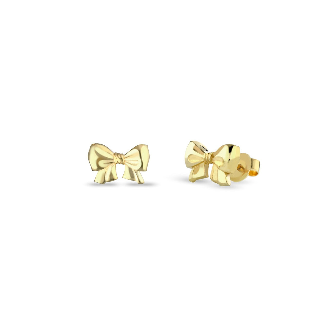 Orecchini a bottone con fiocco in argento sterling: zirconi scintillanti, regalo romantico - Italia Orecchini a bottone con fiocco in argento sterling: zirconi scintillanti, regalo romantico - Italia