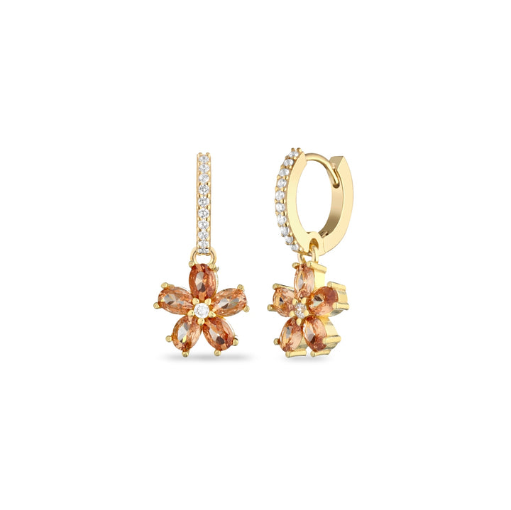 Orecchini hoops charms fiore champagne