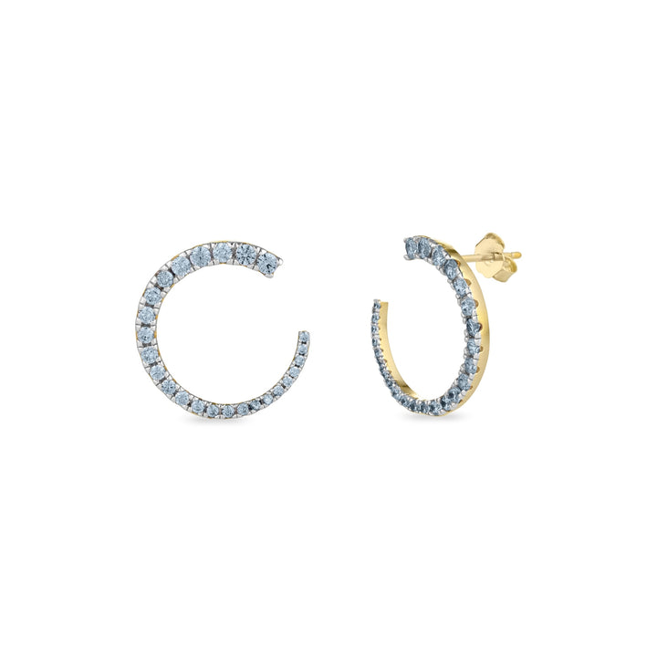 Orecchini luna zirconi sky blu