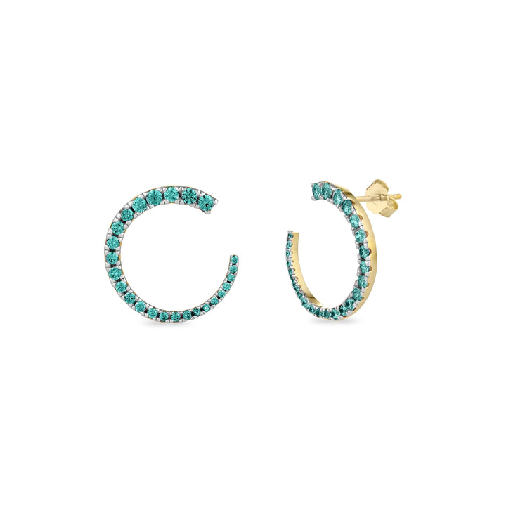 Orecchini luna zirconi  paraiba