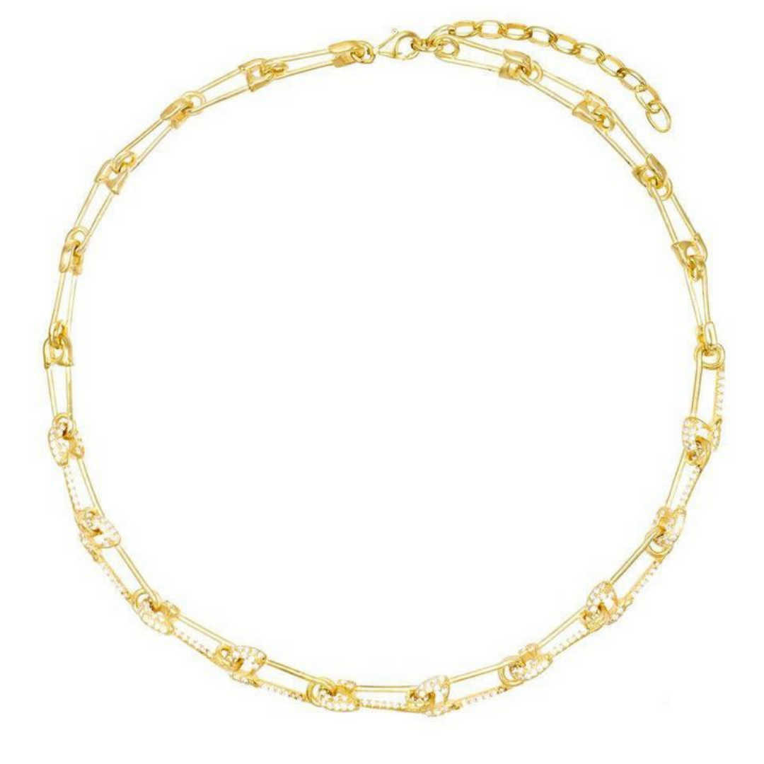 Choker spille da balia argento 925 zirconi bianchi placcatura oro giallo 18kt - Laura P. Jewels