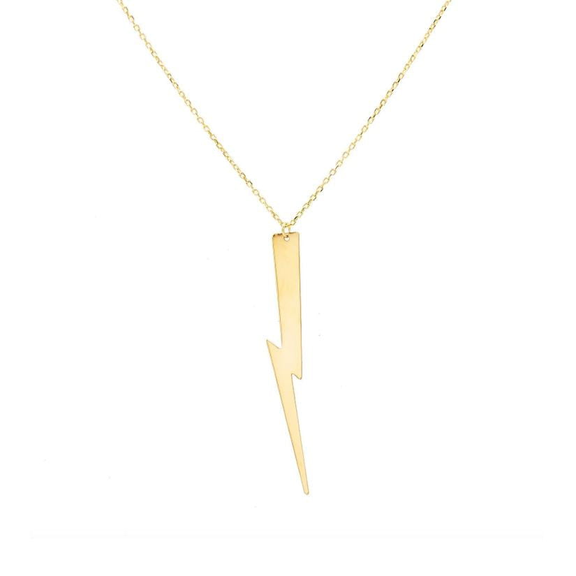 Collana fulmine argento 925 pendente forma fulmine placcatura oro giallo 18kt - Laura P. Jewels